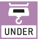 Suspended weighing: load support with hook on the underside of the balance.